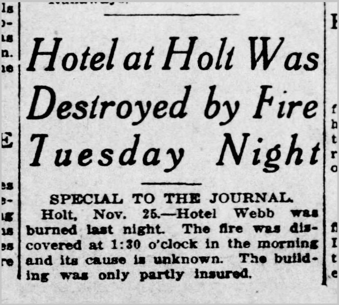 Holt Hotel burns, PNJ, 26 Nov 1914 - Newspapers.com
