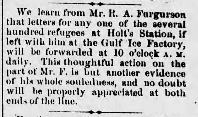Holt's Station, Pensacola Commercial, 05 Sept 1882 - Newspapers.