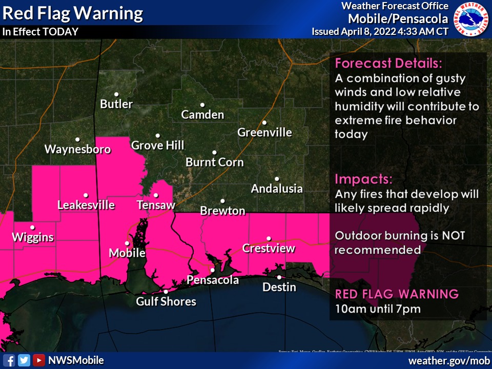 Rare red flag warning today for northwest Florida | Holt Enterprise News